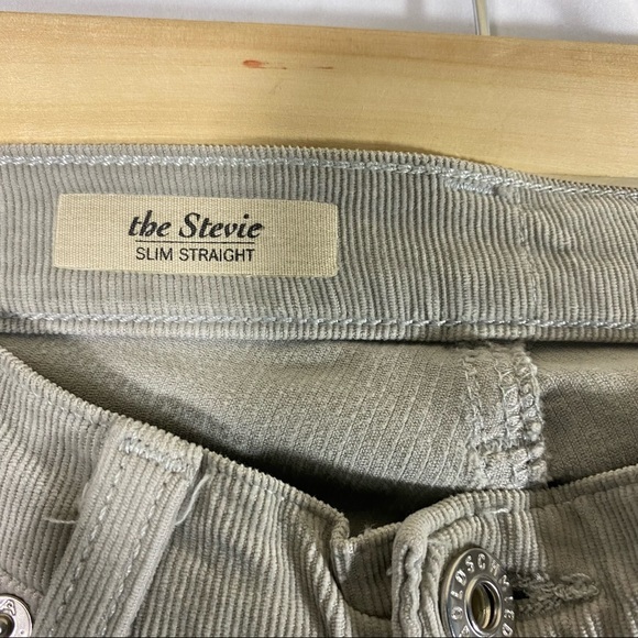 AG Adriano Goldschmied  Women 25 Corduroy Pants The Stevie Slim Straight Gray - Picture 6 of 11